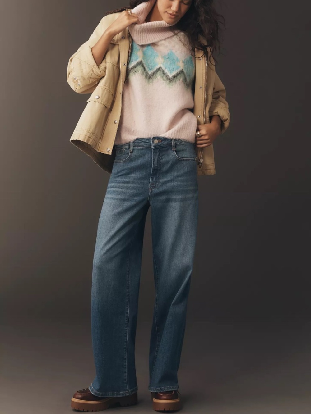 Anthropologie Sadie High-Rise Wide-Leg Jeans by Pilcro BRIGHT HAPPY BLUE DENIM